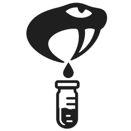 Snake fang, venom droplet and sample vial representing venom science